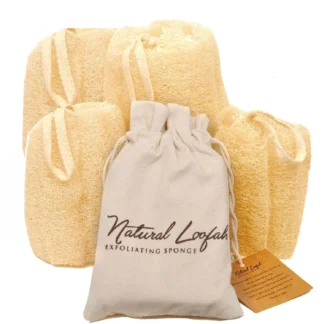 4 Natural Loofah Sponge, Real Egyptian Bath